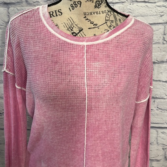 Elliott Lauren Luminosity Lightweight Sweater Waffle Knit Long Sleeves V-neck XS - Picture 2 of 11